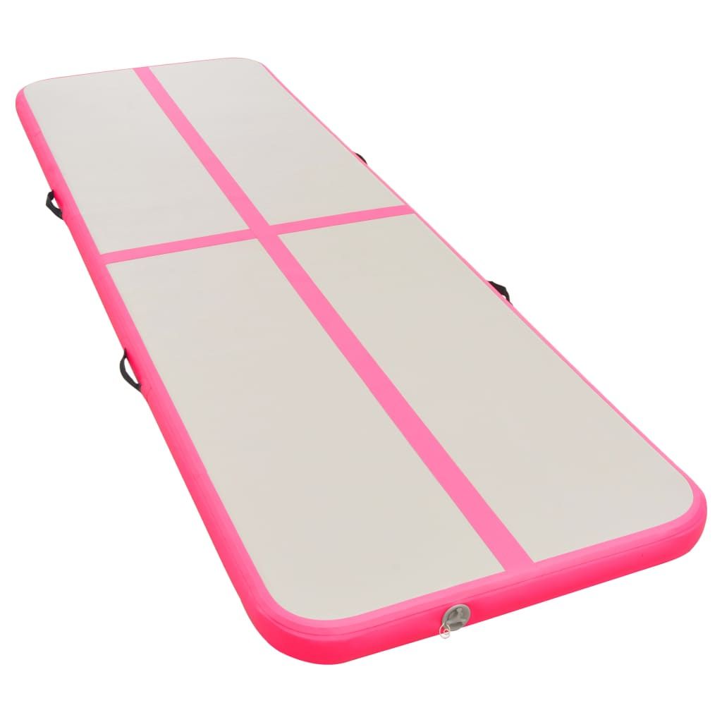 Inflatable Gymnastics Mat with Pump 236.2"x39.4"x3.9" PVC Pink
