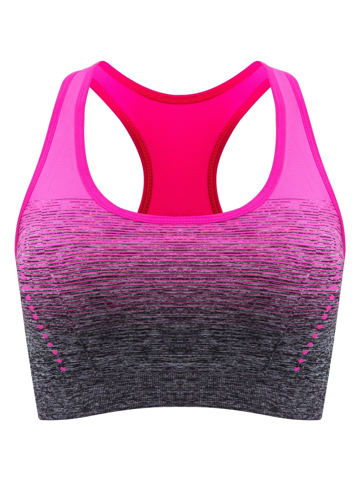 1pc/2pcs/3pcsMedium Support Two Tone Racer Back Sports Bra, Fitness Workout Running Yoga Bra