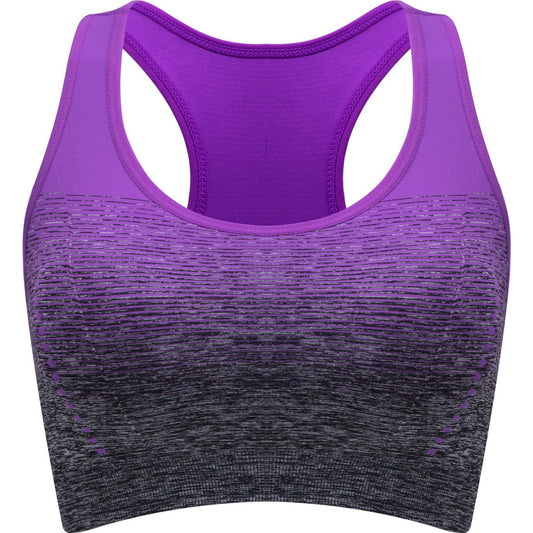 1pc/2pcs/3pcsMedium Support Two Tone Racer Back Sports Bra, Fitness Workout Running Yoga Bra