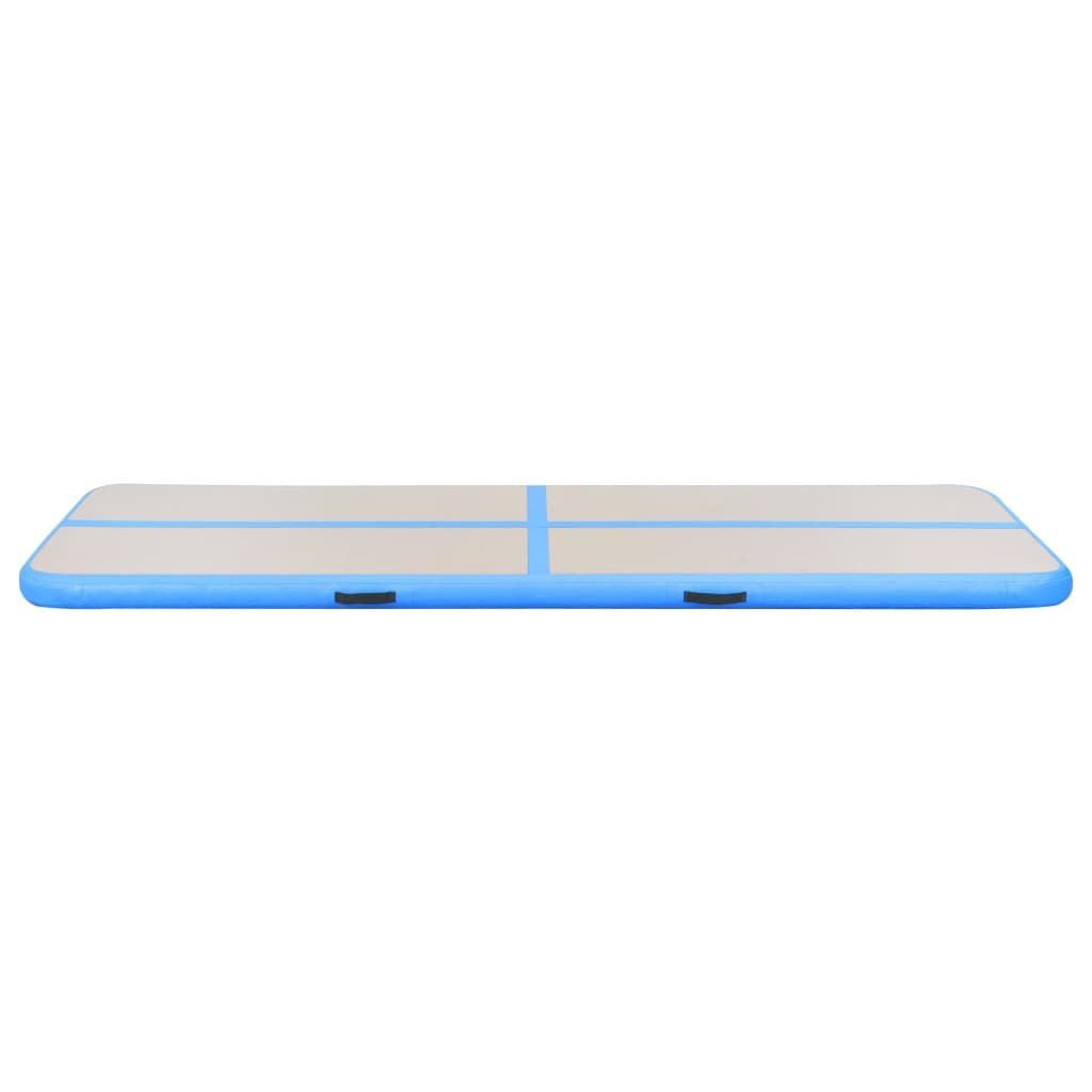 Inflatable Gymnastics Mat with Pump 275.6"x39.4"x3.9" PVC Blue