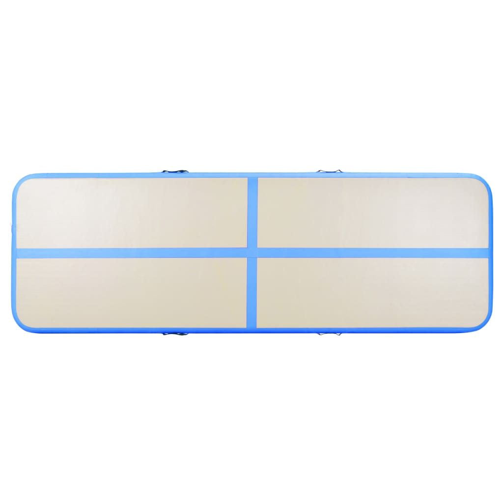 Inflatable Gymnastics Mat with Pump 275.6"x39.4"x3.9" PVC Blue