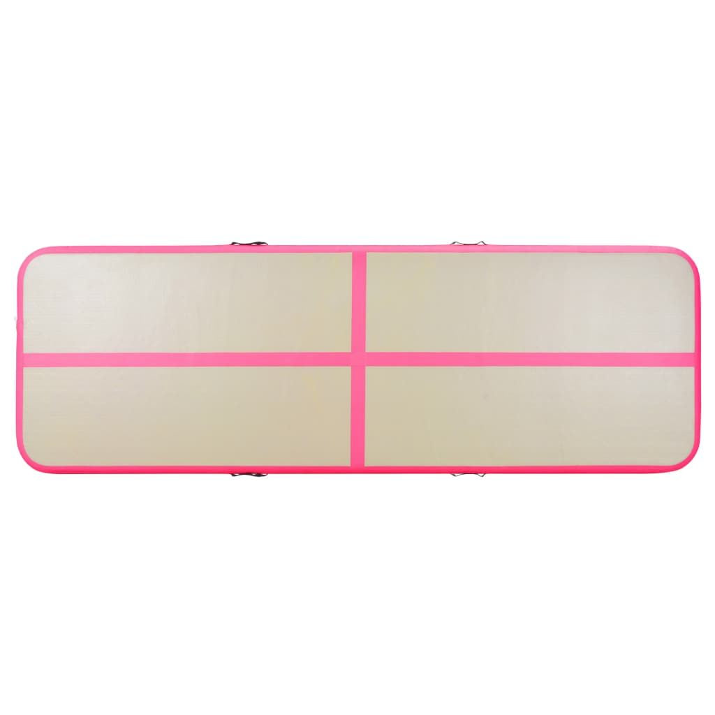 Inflatable Gymnastics Mat with Pump 236.2"x39.4"x3.9" PVC Pink