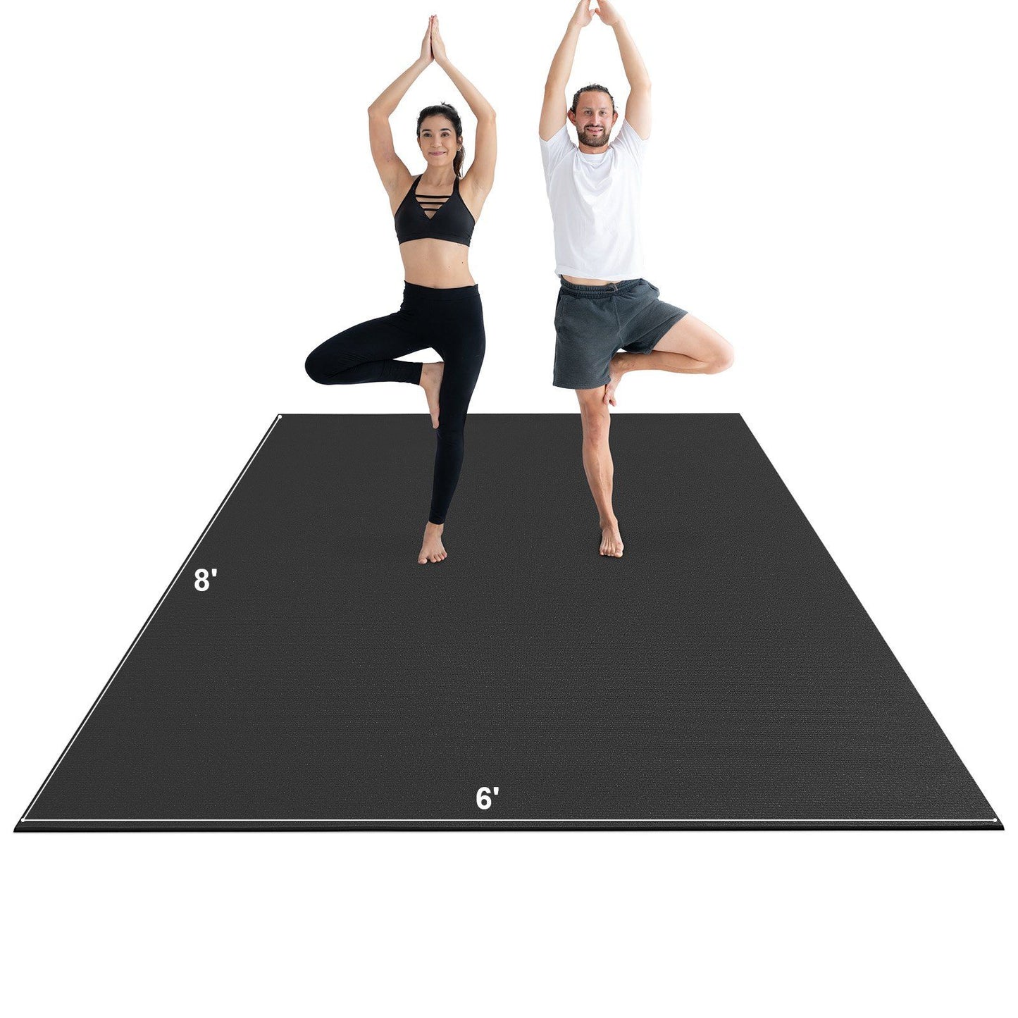 VEVOR Exercise Mat, Non Slip High Density Premium Yoga Mat, Exercise Yoga Mat for Men & Women, Fitness & Exercise Mat with Bag & Carry Strap, for All Types of Home Yoga, Pilate & Floor Workout (8x6ft)